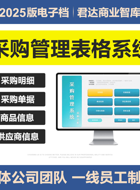2025新采购管理excel表格系统商品供应商明细录入可视化分析图表