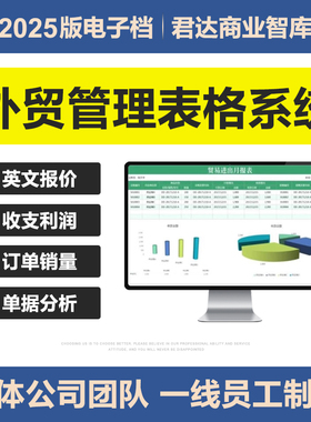 2025外贸管理Excel表格系统英文报价单财务收支出口货运报送关税