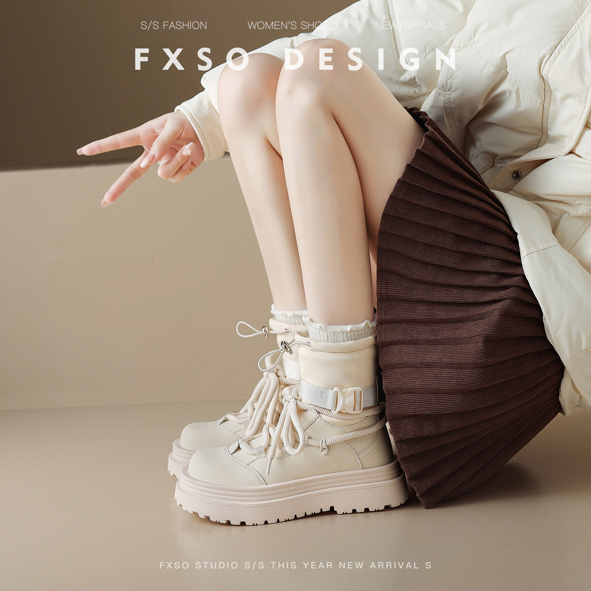 方巷大叔防滑短靴女休闲加绒棉鞋