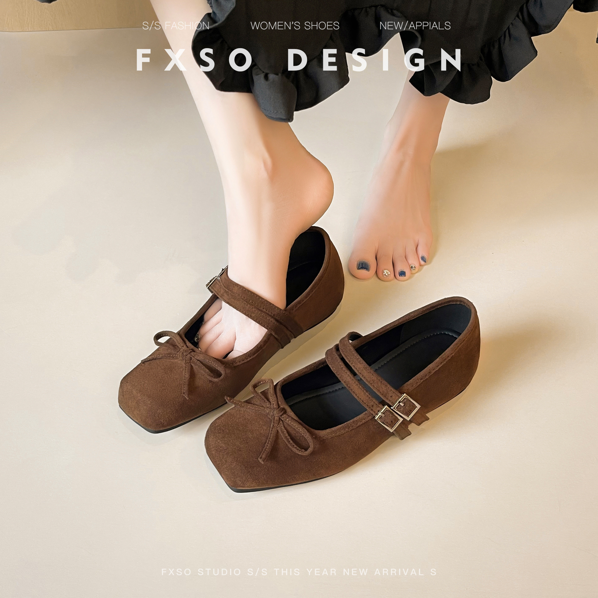 绝美晚晚鞋方头芭蕾舞单鞋女