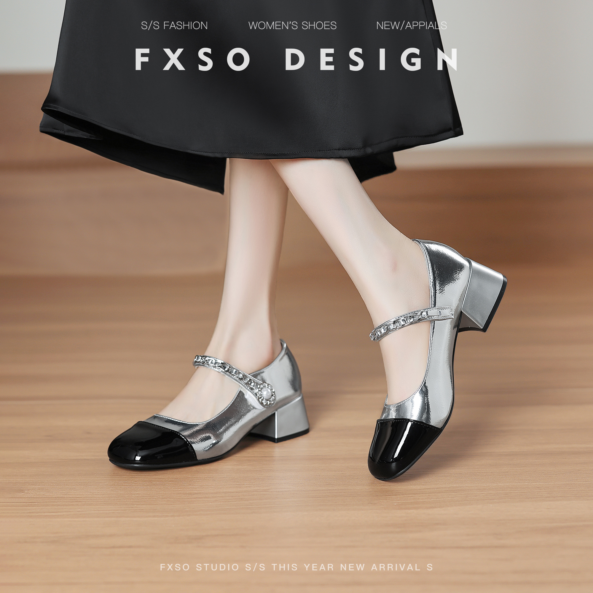 羊皮版！小香风玛丽珍鞋浅口单鞋