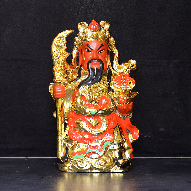 陶瓷武财神佛像关公神像家用办公室电镀工艺品招财聚财保平安摆件