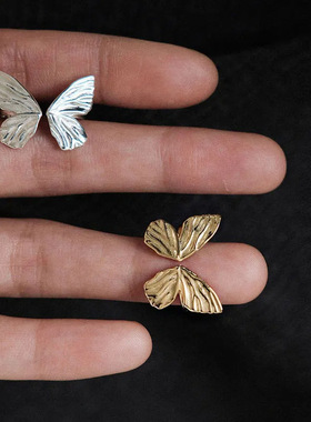 s925纯银镀金小清新蝴蝶戒指女小众复古个性气质百搭百搭指环