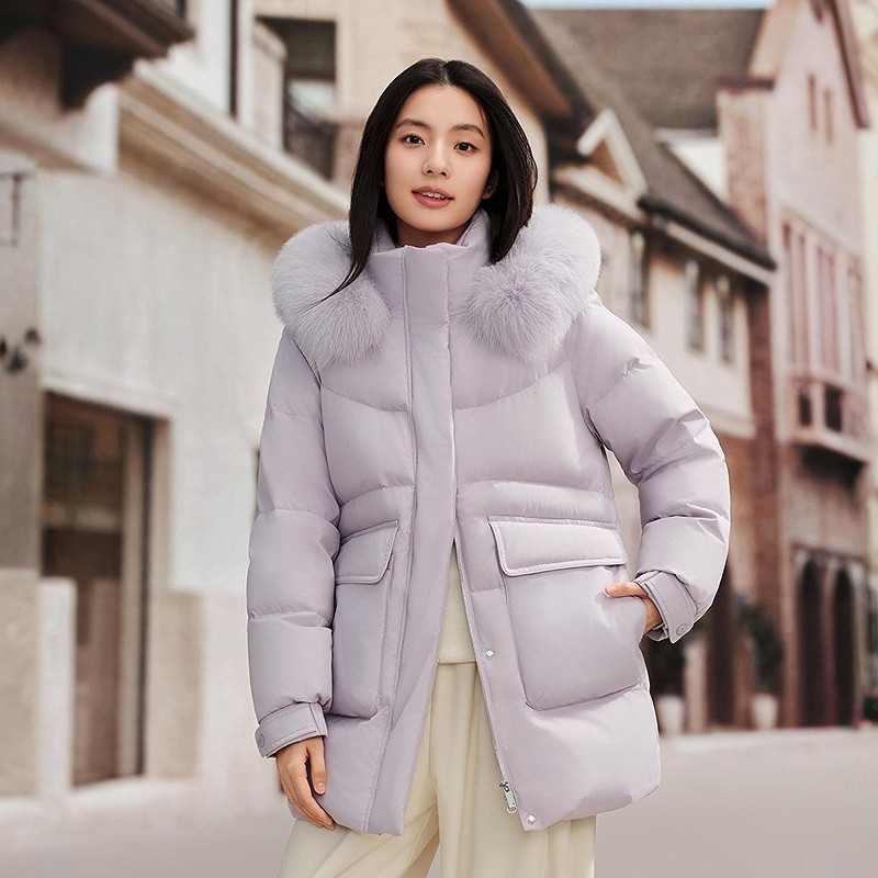 退换货专用-波司登女中长/长款毛领鸭绒羽绒服