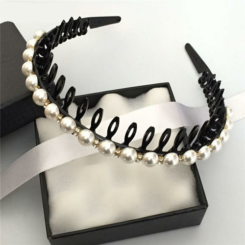 【原版】发卡女2025新款发夏箍韩国优雅简约珍珠头箍带齿防滑压发