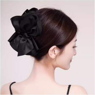 大号抓夹女蝴蝶结发卡后脑勺盘发鲨鱼头饰发夹 大蝴蝶结很显头