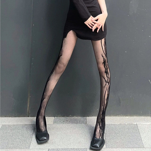 ayra性感网红ins侧边藤蔓花卉镂空蕾丝连裤袜丝袜特殊纹理打底袜