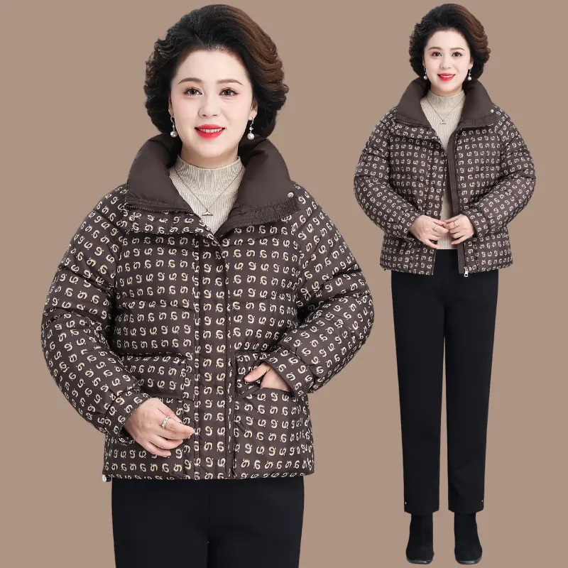 洋气妈妈装加厚保暖立领短款棉服
