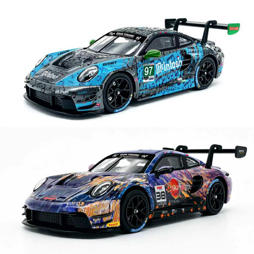 Jicar 1:64 保时捷911 GT3 R 音符/呐喊涂装仿真合金汽车模型收藏
