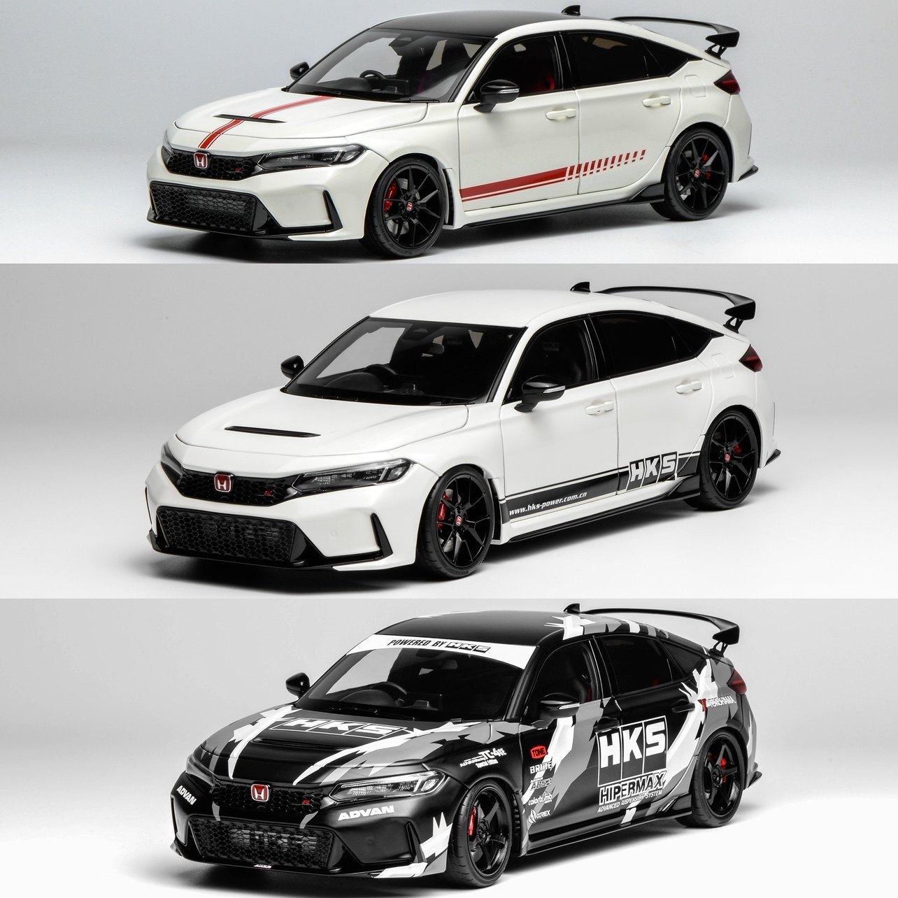 限量本田思域Civic Type R FL5 冠军白 MH 1:18 合金全开汽车模型
