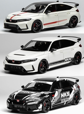 限量本田思域Civic Type R FL5 冠军白 MH 1:18 合金全开汽车模型