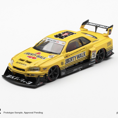 MINIGT 1:64 日产尼桑ER34 超级剪影 Sport黄 1182# 合金汽车模型