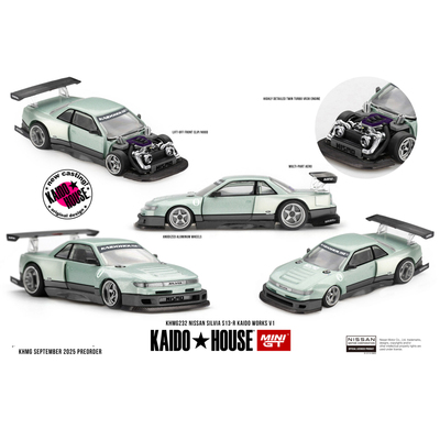 KAIDO MINIGT 1:64 日产尼桑Silvia S13-R WORKS V1 合金开盖车模
