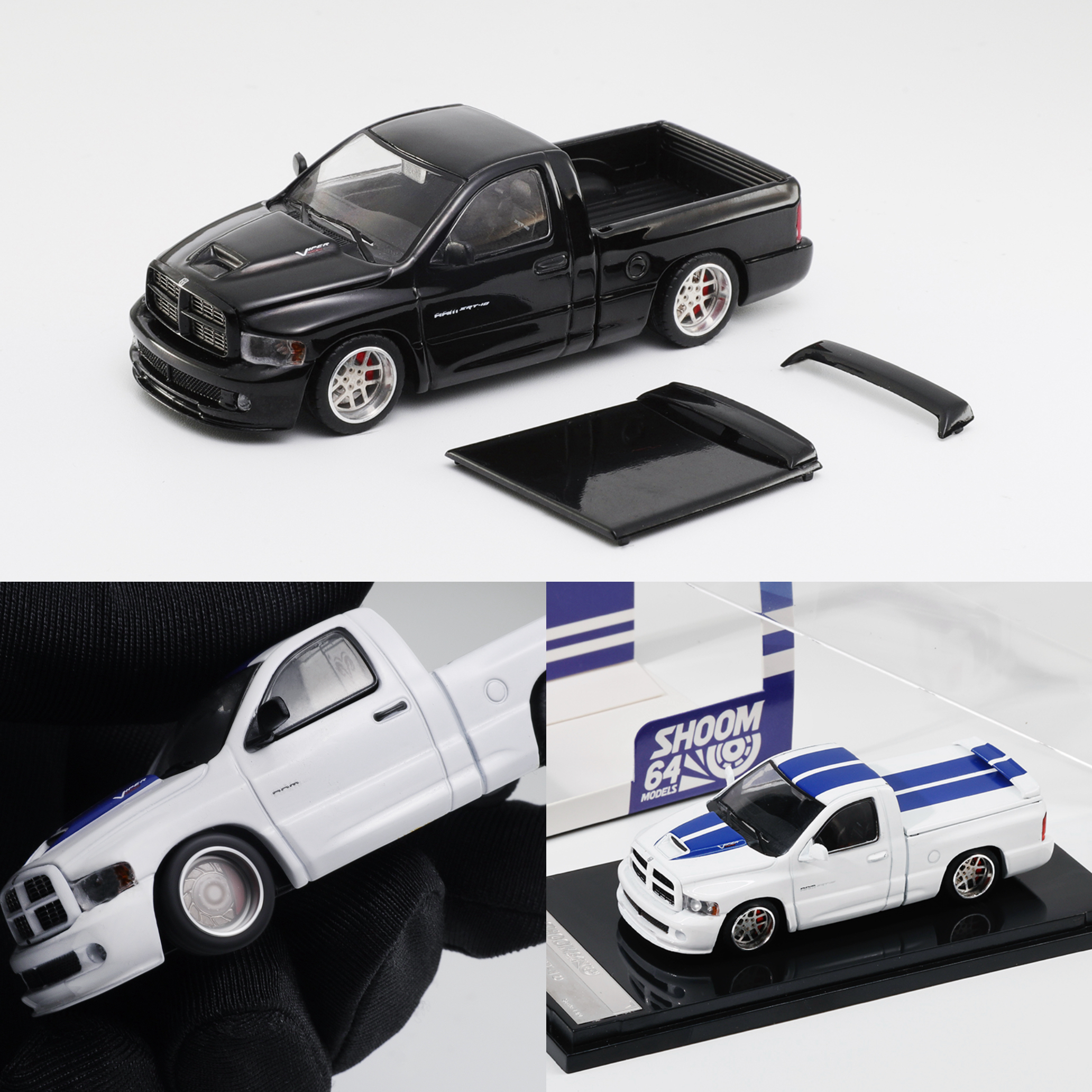 GCD 1:64 道奇RAM SRT-10 越野皮卡 轴承轮 合金开盖汽车模型收藏
