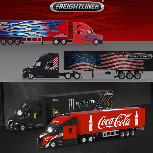福莱纳货柜运输车 TM Perka 1:64 公路重卡牵引车 合金拖车模型