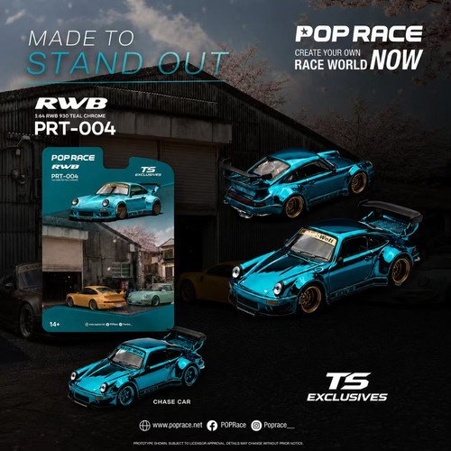 TS POP 1:64 保时捷RWB 930 GT Wing改装版 仿真合金汽车模型收藏