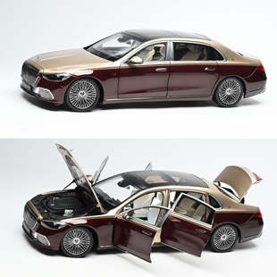 S级 红金双拼 合金全开仿真汽车模型 奔驰迈巴赫S680 AR似真