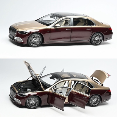 AR似真 1:18 奔驰迈巴赫S680 红金双拼 S级 合金全开仿真汽车模型