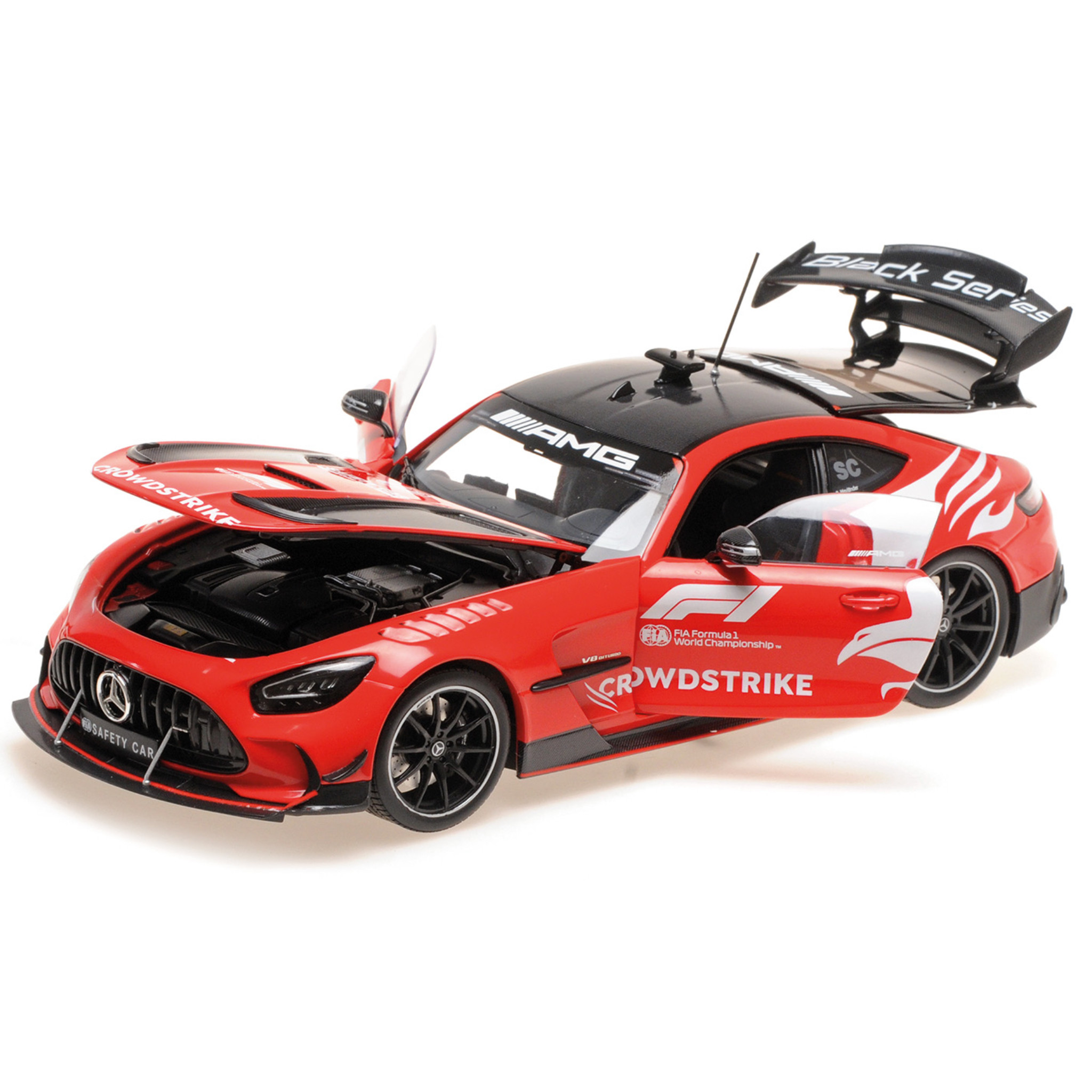 2026赛季奔驰AMG GT BLACK SERIES安全车 迷你切 1:18 F1合金车模