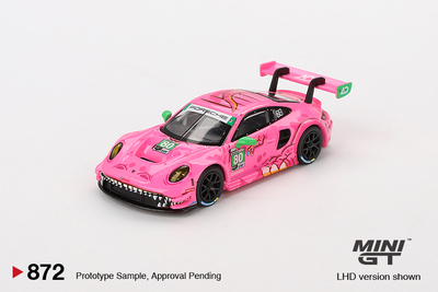 MINIGT 1:64 保时捷911 GT3 R 80# 霸王龙 粉色 仿真合金汽车模型