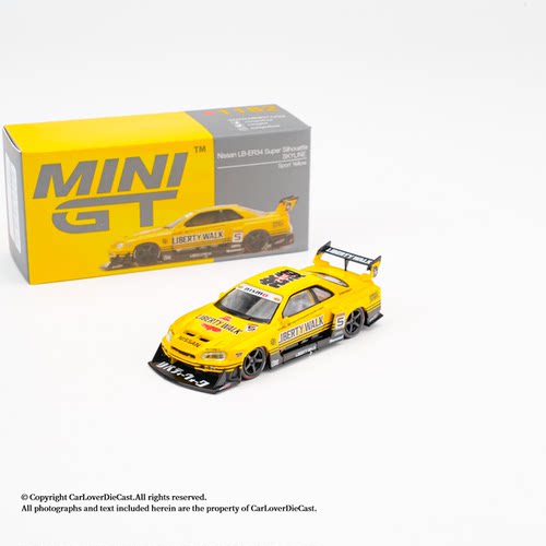 MINIGT 1:64 日产尼桑ER34 超级剪影 Sport黄 1182# 合金汽车模型