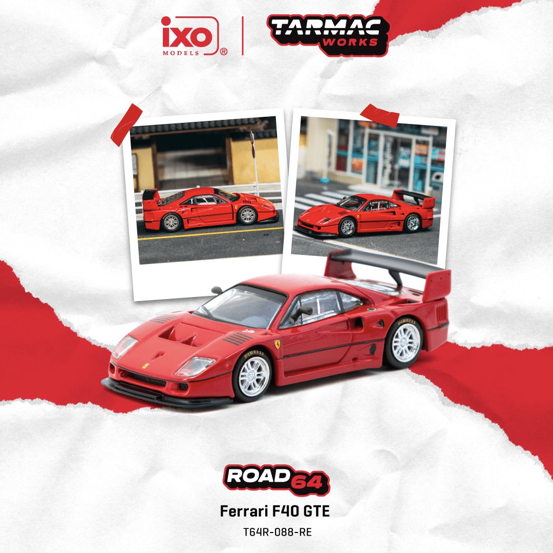 TW 1:64 法拉利 F40 GTE 超跑 Ferrari红色 仿真合金汽车模型收藏