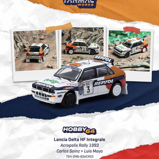 TW 1:64 蓝旗亚Delta HF Integrale 雅典卫城拉力赛 合金汽车模型