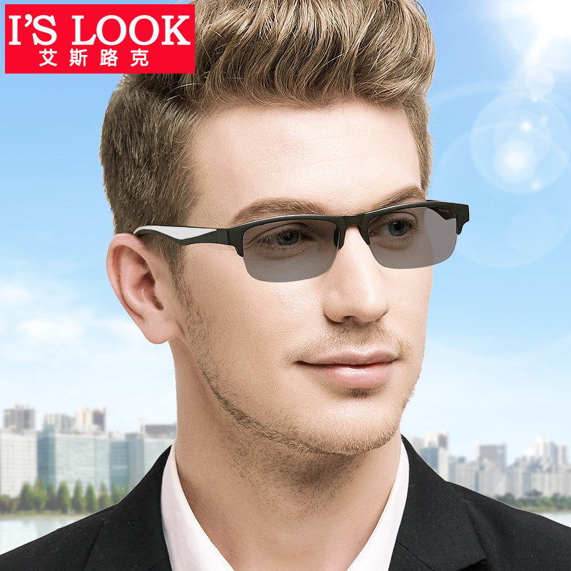 近视墨镜男定制带有度数TR90半框运动镜框开车骑行偏光变色近视镜