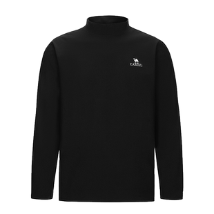 骆驼户外半高领打底衫女款秋冬季情侣款长袖T恤保暖抓绒衣男