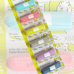 泰国Pastel笑脸八仙筒提神醒脑棒泰式薄荷清凉油炫彩鼻通鼻吸