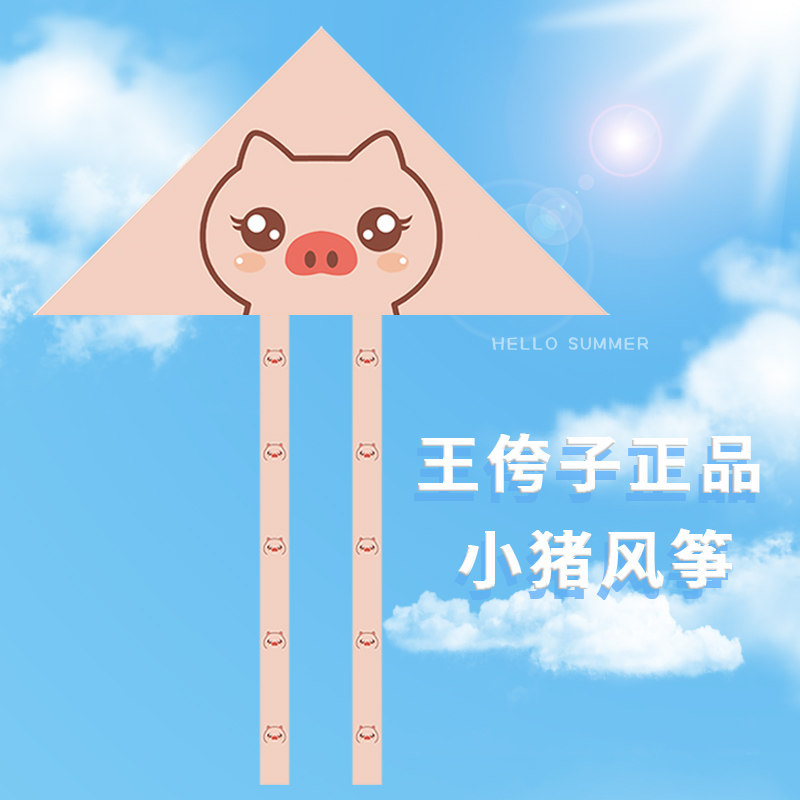 王侉子风筝小猪儿童高档潍坊正品原创可爱风筝易飞2026新款风筝板
