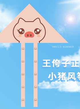 王侉子风筝小猪儿童高档潍坊正品原创可爱风筝易飞2023新款风筝板