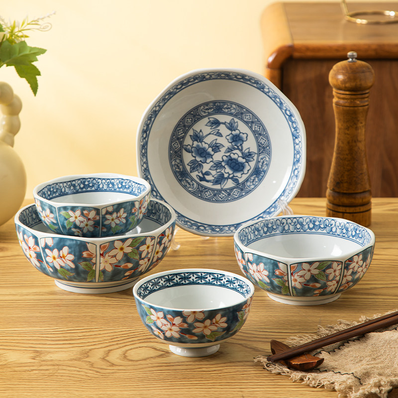 浮雕手绘米饭碗日式陶瓷面碗大碗汤碗沙拉碗甜品碗饭盘深盘菜盘子,餐饮具,盘,淘宝优惠券,粉丝福利购,淘宝优惠卷