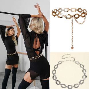 洋气设计链条 金属配裙子上档次外搭束腰腰带女款 腰链百搭新款 时尚