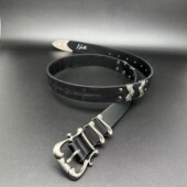 复古扣头压花针扣皮带情侣款 带潮 男女腰带暗黑朋克高级复古铆钉裤