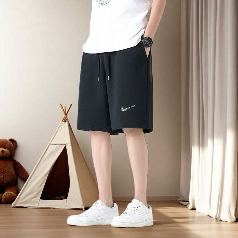 奥特莱斯潮牌夏季五分短裤男宽松运动棉质针织大码学生松紧腰中裤