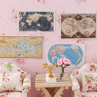 迷你娃娃屋地图12分6分bjd微缩玩具dollhouse模型ob11装 饰配件