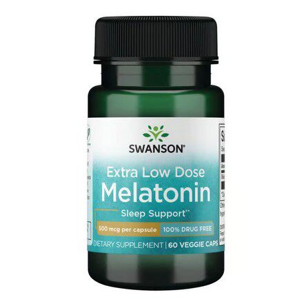 美国代购微低小剂量0.5mg褪黑素胶囊 美拉托宁调节睡眠节律非中药