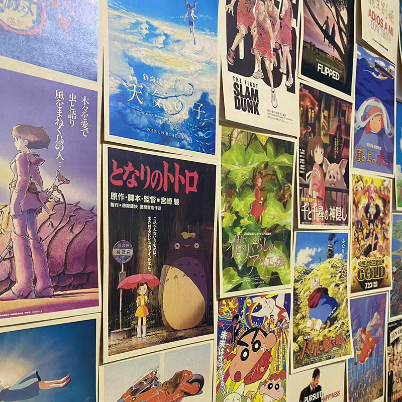 A5复古二次元动漫小海报 房间卧室装饰墙贴画 墙面布置拍摄背景画