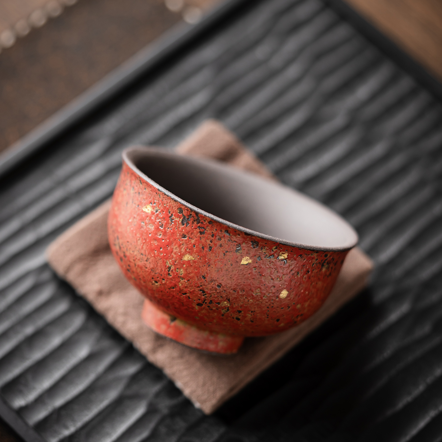 尚器 满山红洒金压手杯 主人杯单个人杯高档陶瓷个人专用功夫茶杯