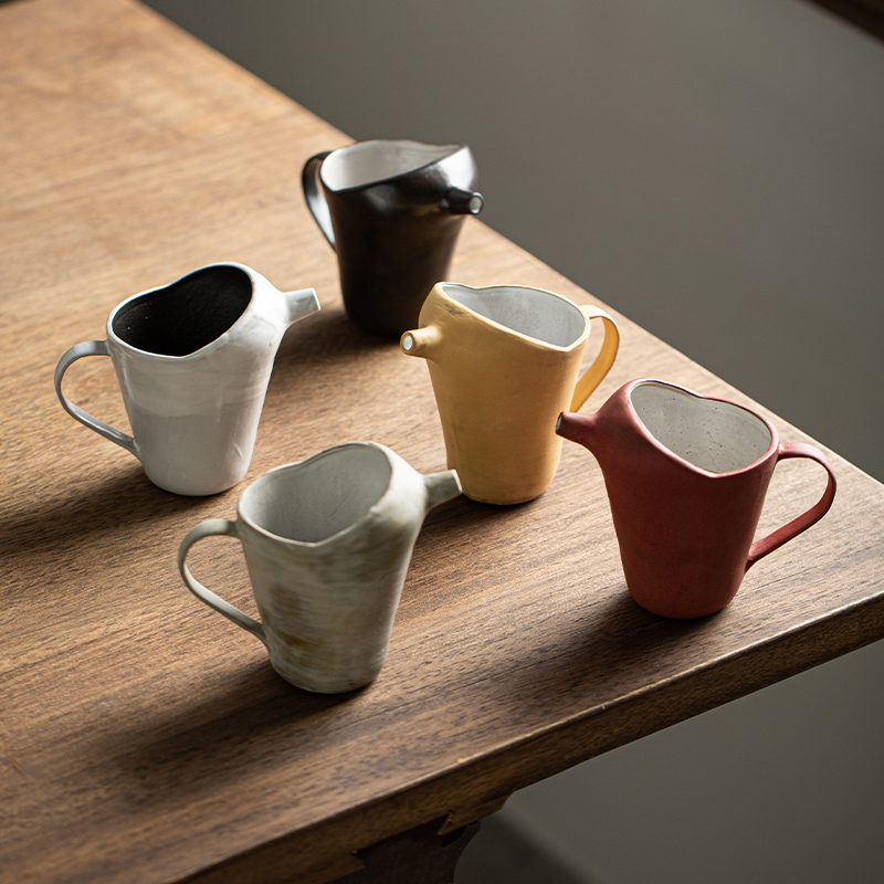 复古粉引手工创意无形造型茶海