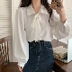 宽松显瘦打底长袖 大码 法式 女春秋新款 上衣服 胖妹妹蝴蝶结系带衬衫