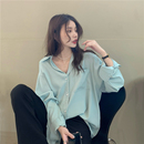 上衣 大码 胖妹妹衬衫 女春秋2025新款 慵懒风宽松显瘦设计感港味长袖