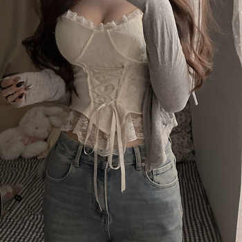 大码美式蕾丝吊带背心女内搭外穿