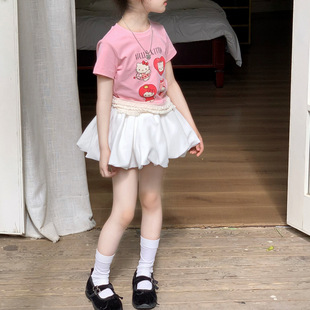 女童花苞短裙配安全裤2026夏季新款韩版女宝宝洋气百搭半身裙子潮