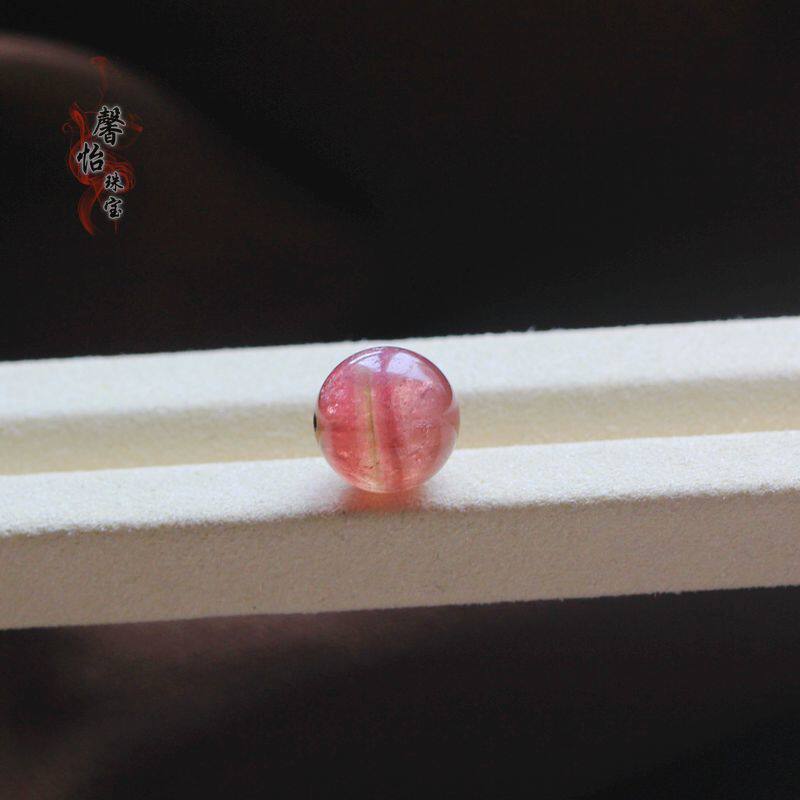 天然西瓜碧玺单珠散珠12.8 13MM红绿双色多宝手链DIY配珠