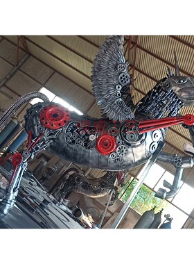 金属动物园林铁艺独角兽落地摆件