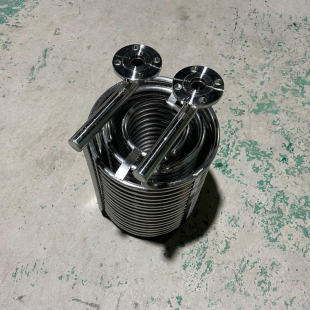 不锈钢盘管蒸发器 带DN32法兰 换热器冷却器油冷走水冷媒冷水机器