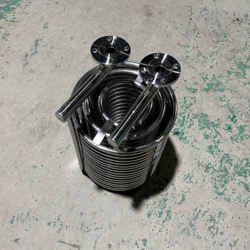 不锈钢盘管蒸发器 带DN32法兰 换热器冷却器油冷走水冷媒冷水机器