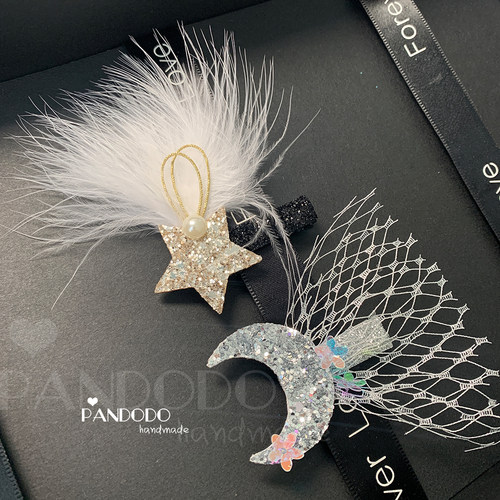 星星月亮儿童发饰原创小众